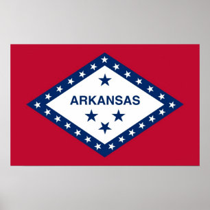 Poster mit Flag von Arkansas, USA.