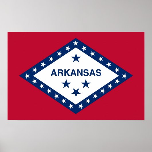 Poster mit Flag von Arkansas, USA. (Vorne)