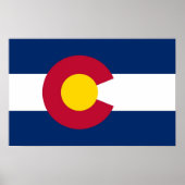 Poster mit Flag von Colorado, USA. (Vorne)