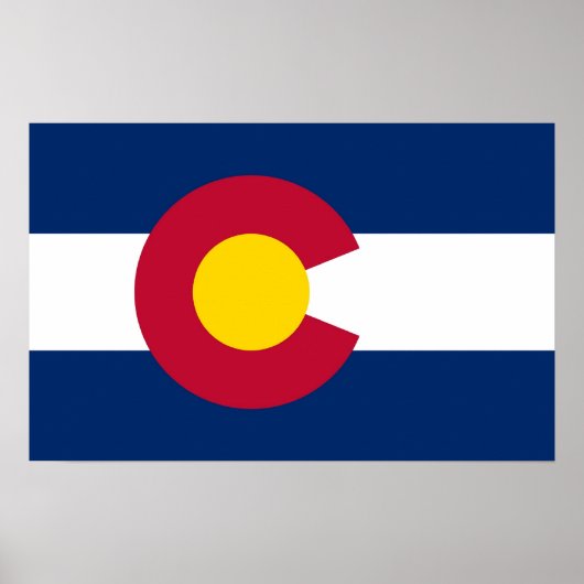 Poster mit Flag von Colorado, USA. (Vorne)
