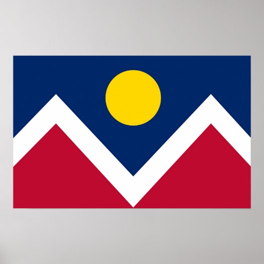 Poster mit Flag von Denver, Colorado, USA. (Vorne)