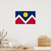 Poster mit Flag von Denver, Colorado, USA. (Küche)