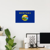 Poster mit Flag von Montana, USA. (Heimbüro)