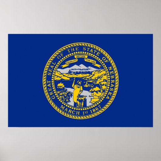 Poster mit Flag von Nebraska, USA. (Vorne)