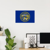 Poster mit Flag von Nebraska, USA. (Heimbüro)