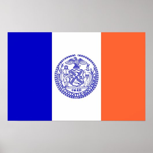 Poster mit Flag von New York, USA. (Vorne)
