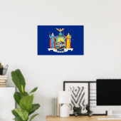 Poster mit Flag von New York, USA. (Heimbüro)
