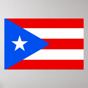 Poster mit Flag von Puerto Rico, USA.