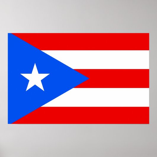 Poster mit Flag von Puerto Rico, USA. (Vorne)