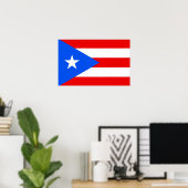 Poster mit Flag von Puerto Rico, USA. (Heimbüro)