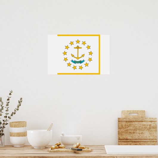 Poster mit Flag von Rhode Island, USA. (Küche)