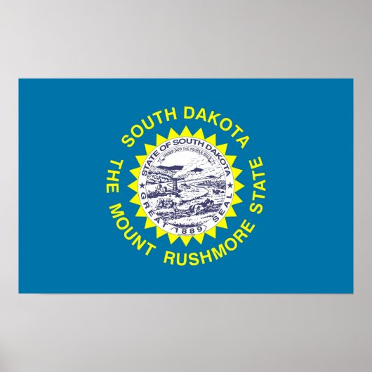 Poster mit Flag von South Dakota, USA. (Vorne)