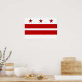 Poster mit Flag von Washington DC, USA. (Küche)
