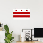 Poster mit Flag von Washington DC, USA. (Heimbüro)