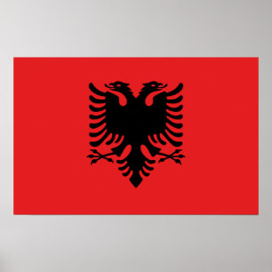 Poster mit Flagge Albaniens