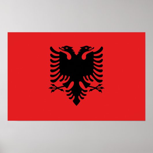 Poster mit Flagge Albaniens (Vorne)