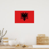 Poster mit Flagge Albaniens (Küche)