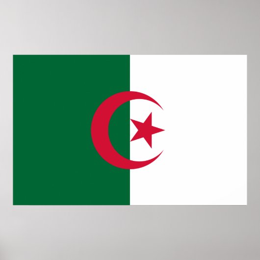 Poster mit Flagge Algeriens (Vorne)