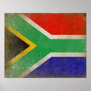 Poster mit Flagge aus Südafrika