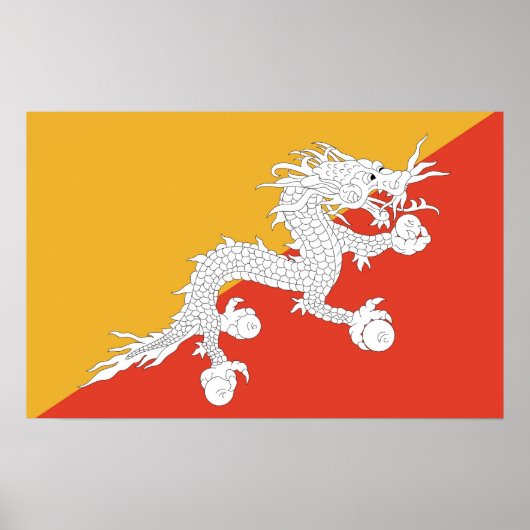 Poster mit Flagge Bhutans (Vorne)