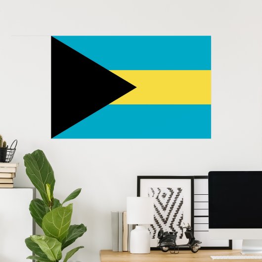 Poster mit Flagge der Bahamas (Heimbüro)