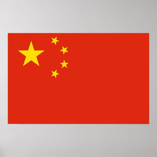 Poster mit Flagge der China (Vorne)