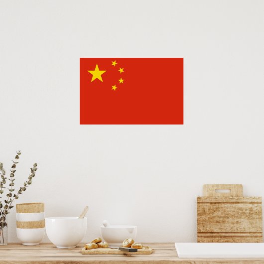 Poster mit Flagge der China (Küche)