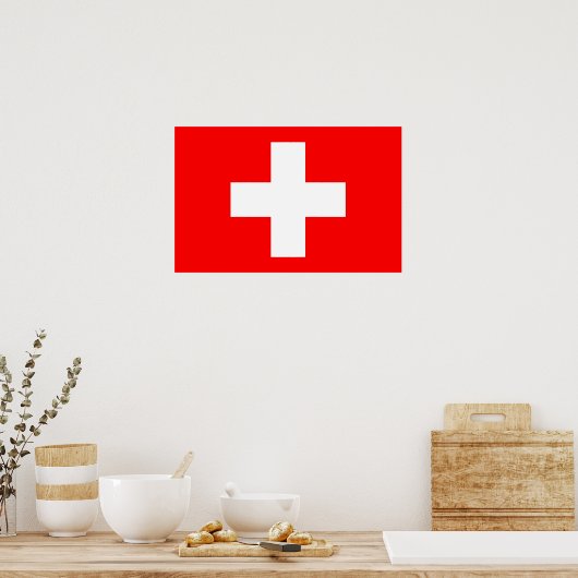Poster mit Flagge der Schweiz (Küche)