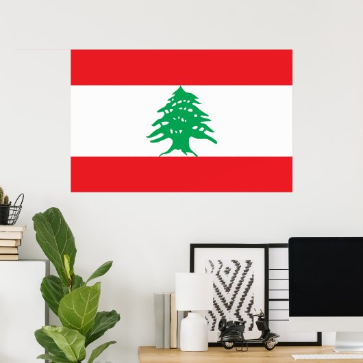 Poster mit Flagge des Libanon (Heimbüro)