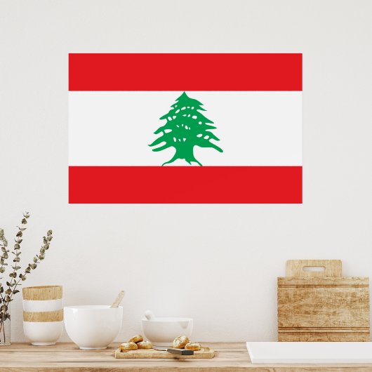 Poster mit Flagge des Libanon (Küche)