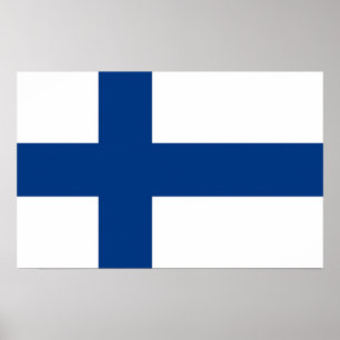 Poster mit Flagge Finnlands