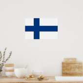 Poster mit Flagge Finnlands (Küche)