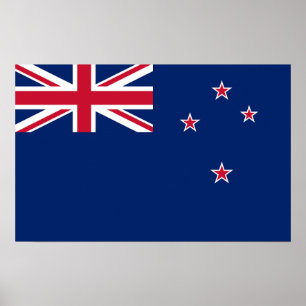 Poster mit Flagge Neuseelands