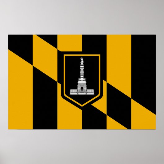 Poster mit Flagge von Baltimore, Maryland, USA (Vorne)