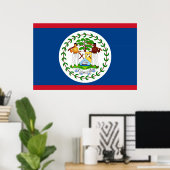 Poster mit Flagge von Belize (Heimbüro)