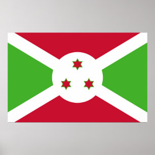 Poster mit Flagge von Burundi