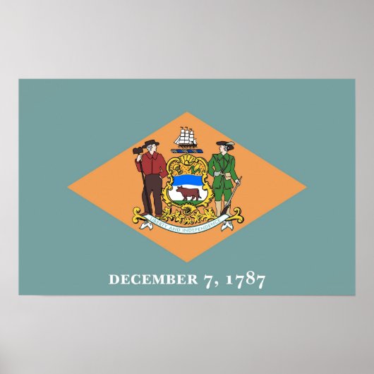 Poster mit Flagge von Delaware, USA. (Vorne)