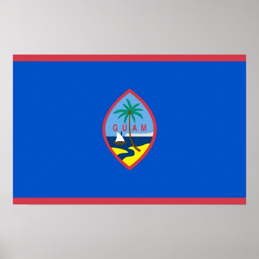 Poster mit Flagge von Guam, USA. (Vorne)