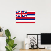 Poster mit Flagge von Hawaii, USA. (Heimbüro)