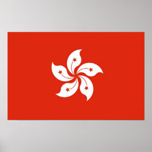 Poster mit Flagge von Hongkong, China