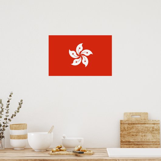 Poster mit Flagge von Hongkong, China (Küche)