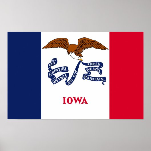 Poster mit Flagge von Iowa, USA. (Vorne)