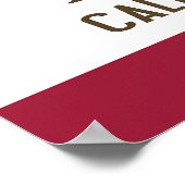 Poster mit Flagge von Kalifornien, USA (Ecke)