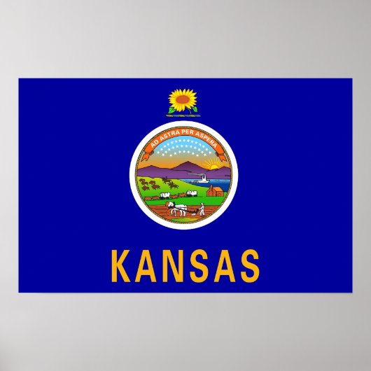 Poster mit Flagge von Kansas, USA. (Vorne)