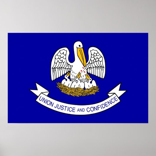 Poster mit Flagge von Louisiana, USA. (Vorne)