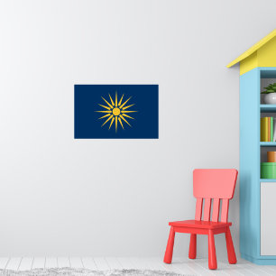 Poster mit Flagge von Makedonien, Griechenland