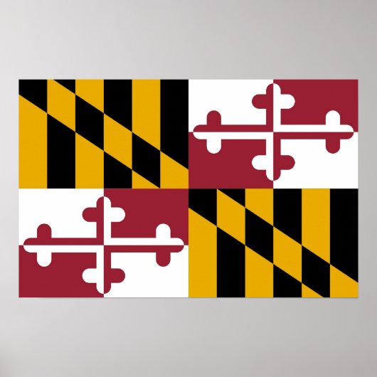 Poster mit Flagge von Maryland, USA. (Vorne)