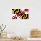Poster mit Flagge von Maryland, USA. (Küche)