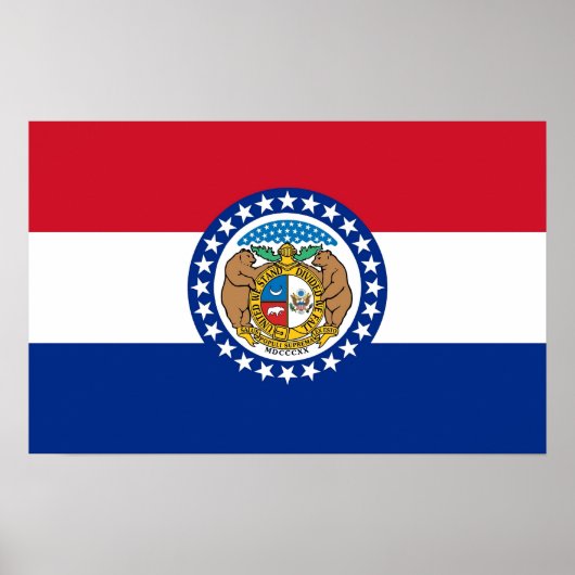 Poster mit Flagge von Missouri, USA. (Vorne)