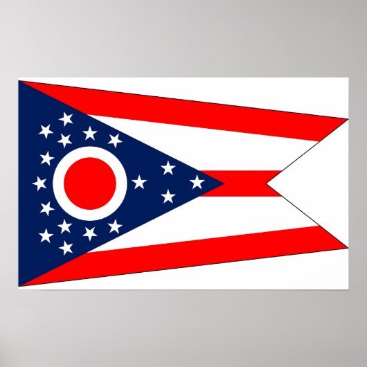 Poster mit Flagge von Ohio, USA. (Vorne)